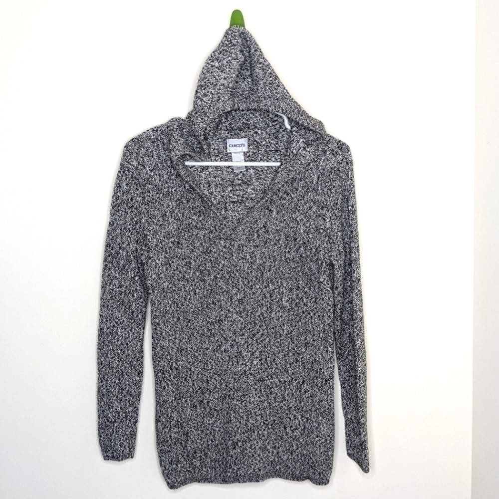 Chico's Silk Cotton Hooded Hoodie Comfy Shirt 0 XS